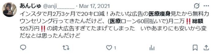 sns 医療痩身　総額　２